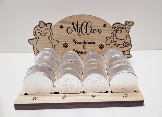 Personalised chocolate coin advent calendar