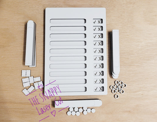 Blank chores board