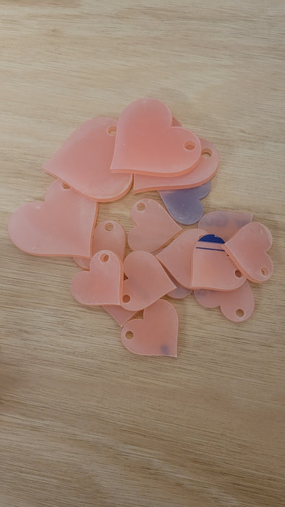 Arcylic blank heart keyring sets