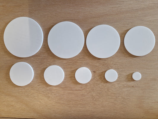 Acrylic disc Blanks, 9 Different Sizes