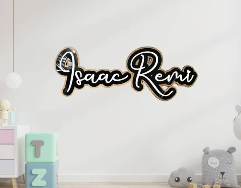 Personalised name sign, layered nursery sign. Personalised nursery decor