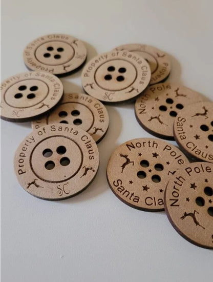 Santa's lost button, Christmas eve stocking filler, craft supplies, mdf, mdf blanks, Christmas blanks.