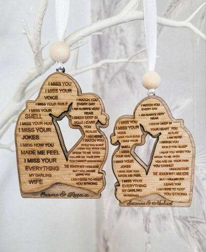 I miss you, Husband or Wife Personalised with names, Husband Memorial or Wife Memorial,  in loving memory personalised