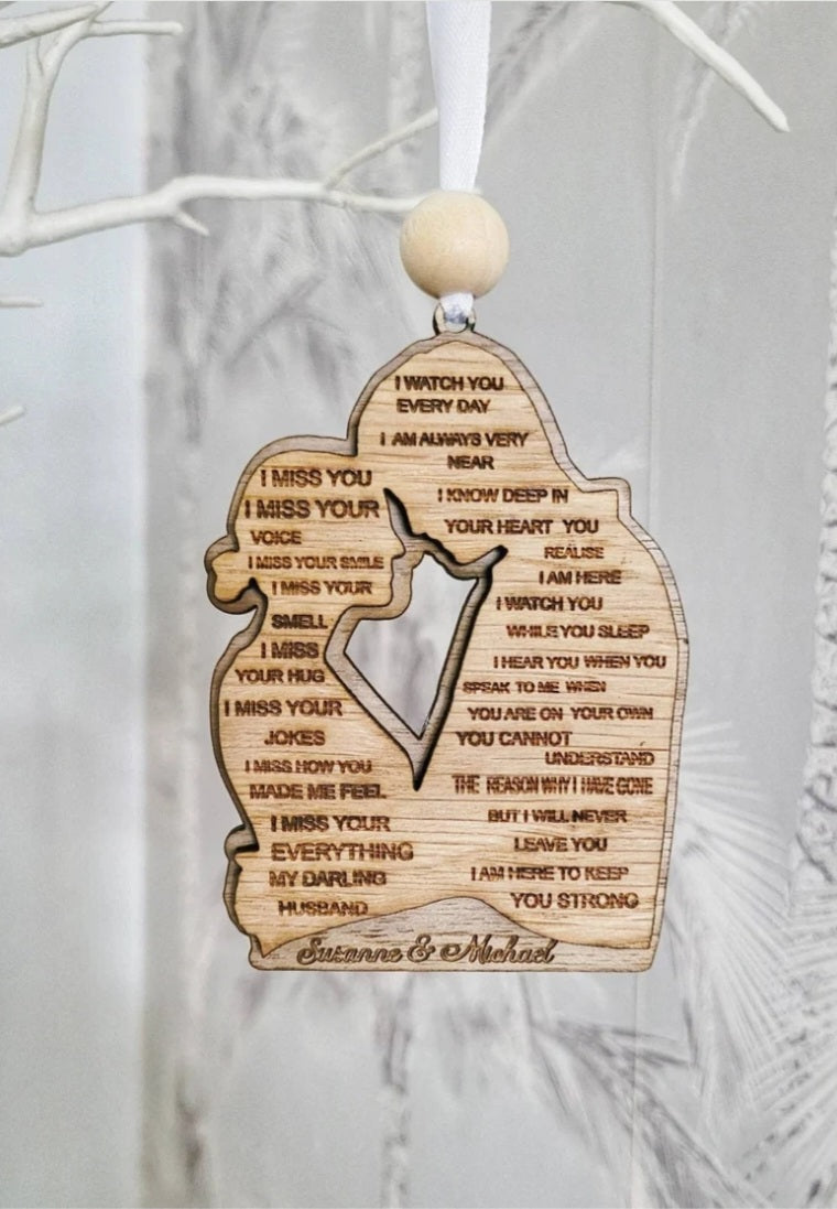 I miss you, Husband or Wife Personalised with names, Husband Memorial or Wife Memorial,  in loving memory personalised