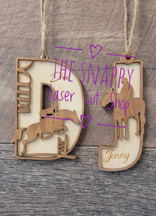 Horse initial personalised hanging decoration, horse lover, equestrian gift, gift for horse lovers, horse ornament