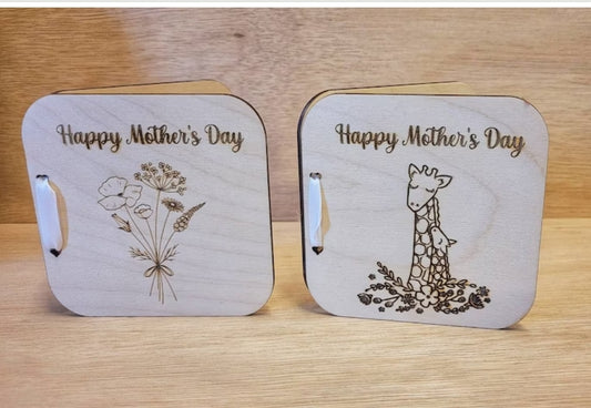 Wooden mother's day card