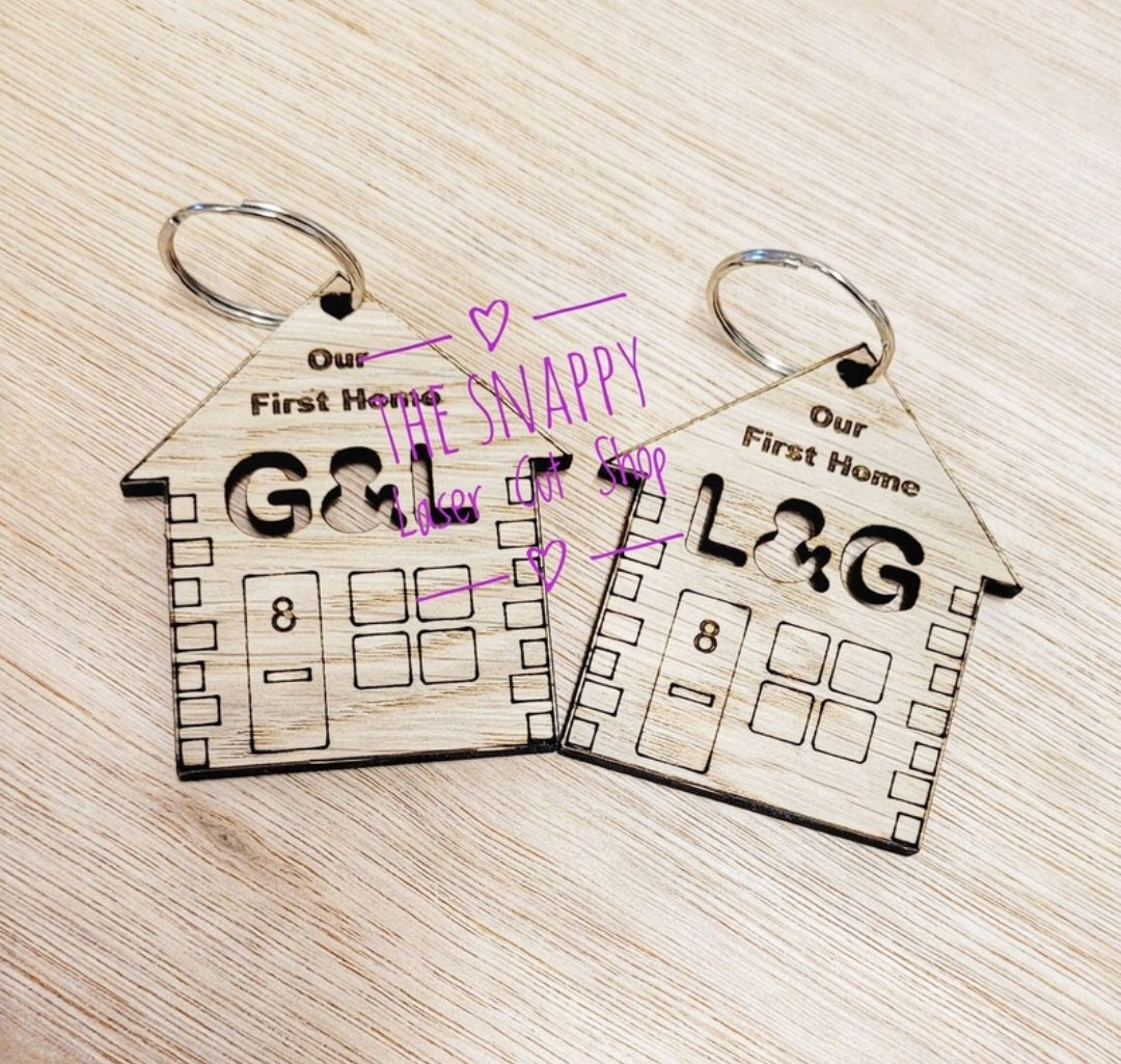 Personalised first home keyring