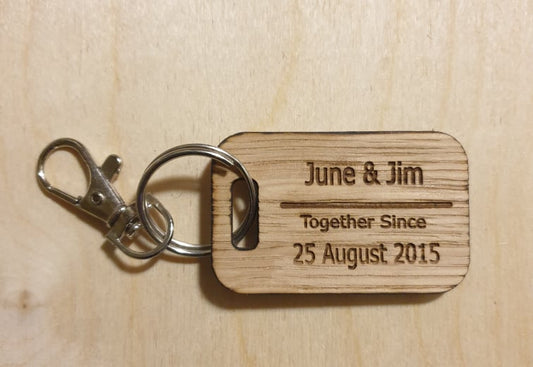 Personalised together since Wooden Keyring