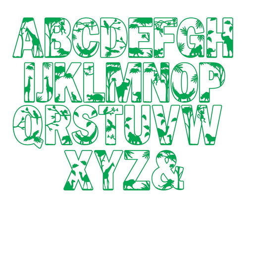 safari alphabet MDF blanks