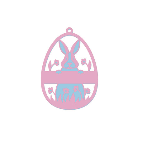 double layer eater bunny tag blank 10 cm